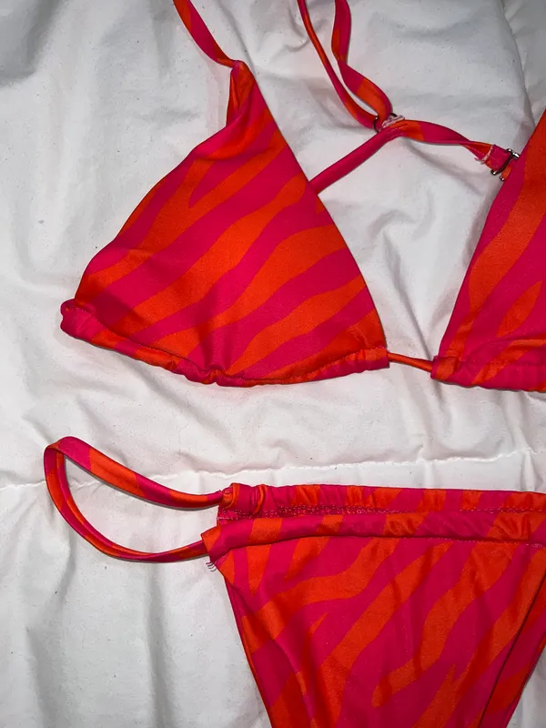Zebra Bikini Set Pink - Image 4