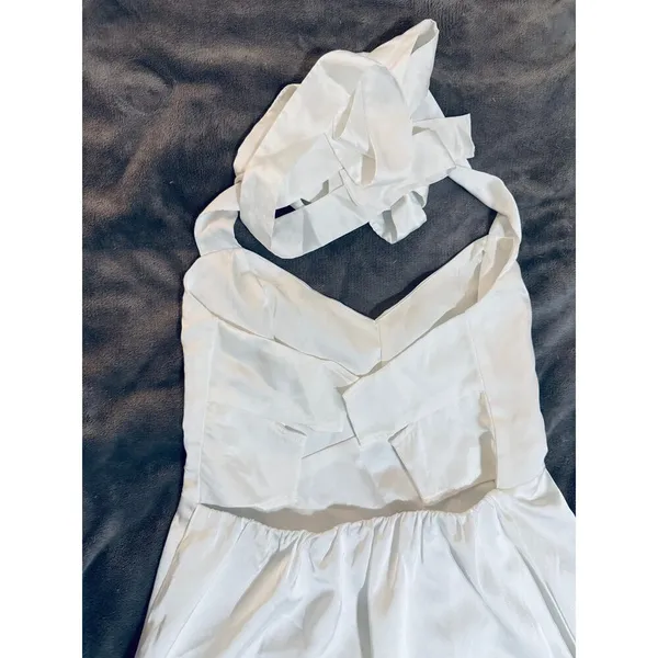 NWOT Show Me Your MuMu Mina Midi Dress Ivory Luxe Satin Size Small Formal - Image 9