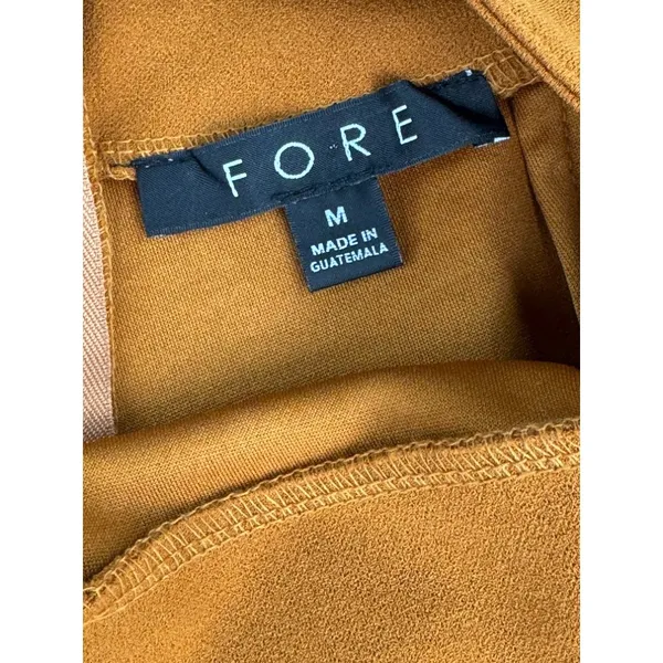 FORE Caramel Brown High Waisted Wide Flare‎ Leg Pants V Waistband Medium Pintuck - Image 8