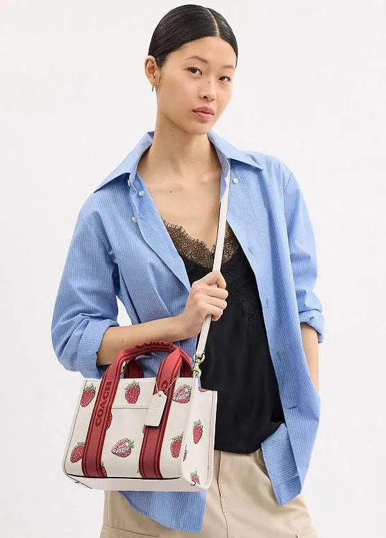 Coach Smith Tote Bag 24 With Strawberry Print CAR80 - Image 9