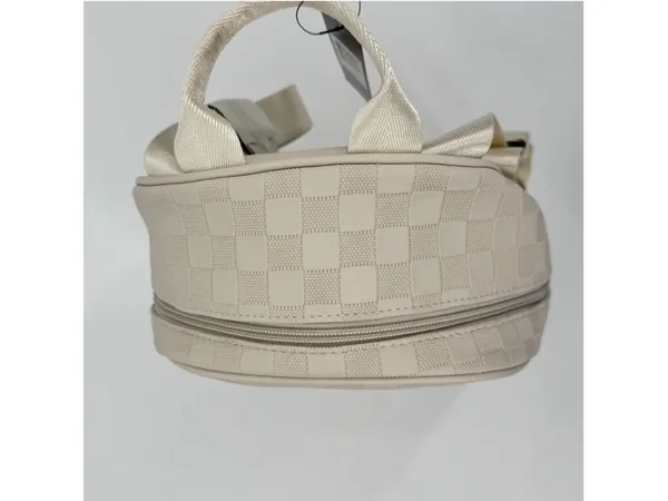 NWT Tahari Bone Checkered Mini Backpack One Size Beige - Image 5