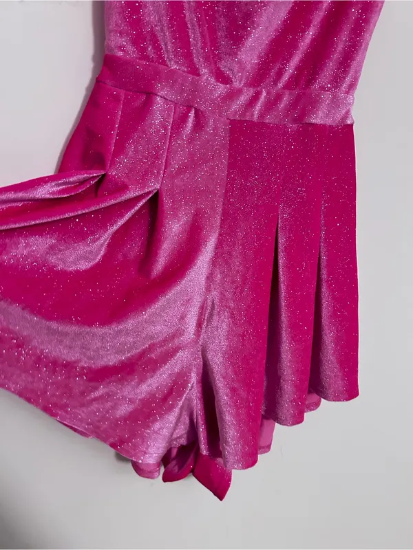 Princess Polly Lucy in the Sky Barbie Pink Glittery Sparkle CutOut Back Sleeveless Romper Small - Image 4