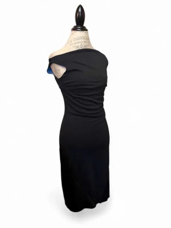 Express Black Draped Pencil Midi Dress Sz 5/6 - Image 3