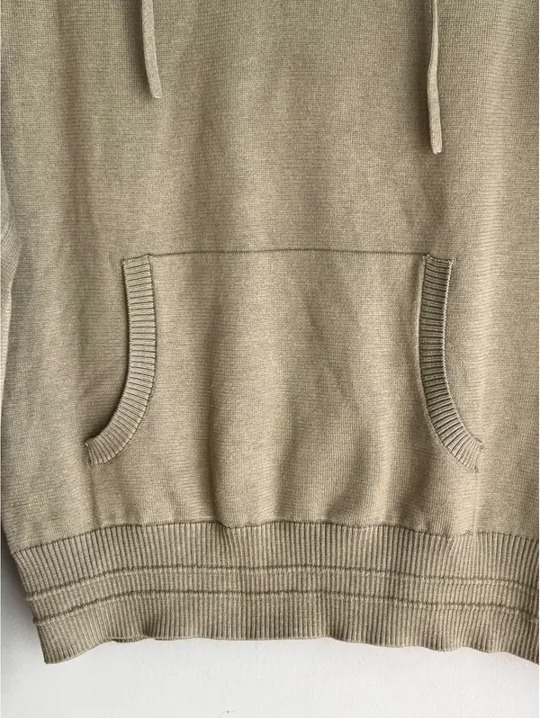 Athleta Evergreen Hoodie Sweater Pullover Olive Green Knit XS - Image 4