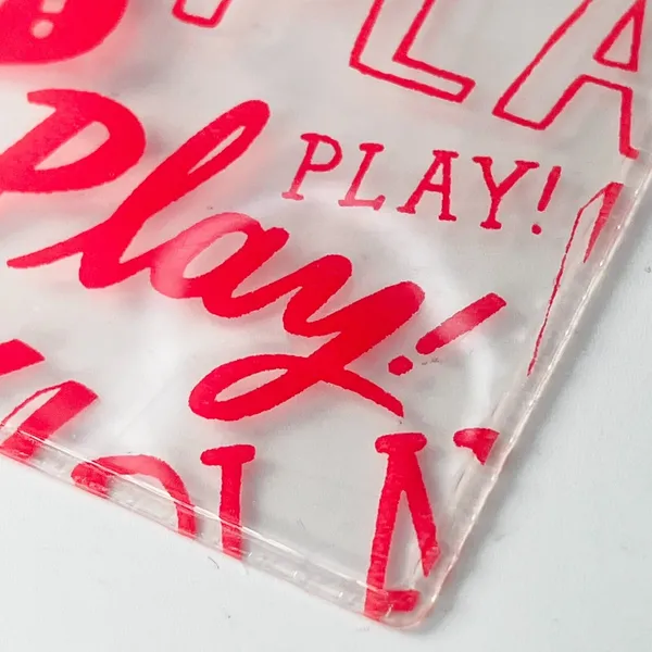 Sephora Transparent Clear Logo MakeUp Toiletry Travel Wet Envelope Bag Red New - Image 3
