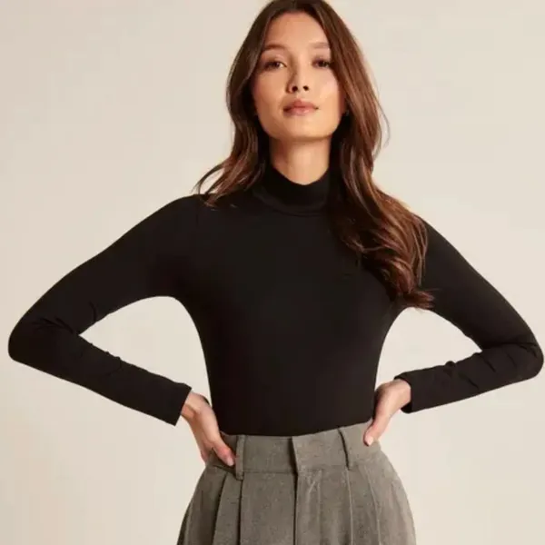Abercrombie & Fitch Black Long Sleeve Bodysuit - Image 2