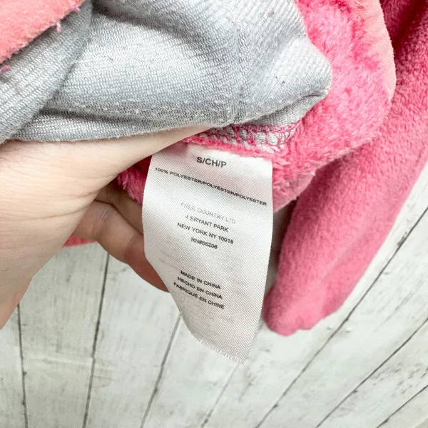 Free Country Pullover Women Small Pink‎ Collared Button Fleece Kangaroo Pocket - Image 4