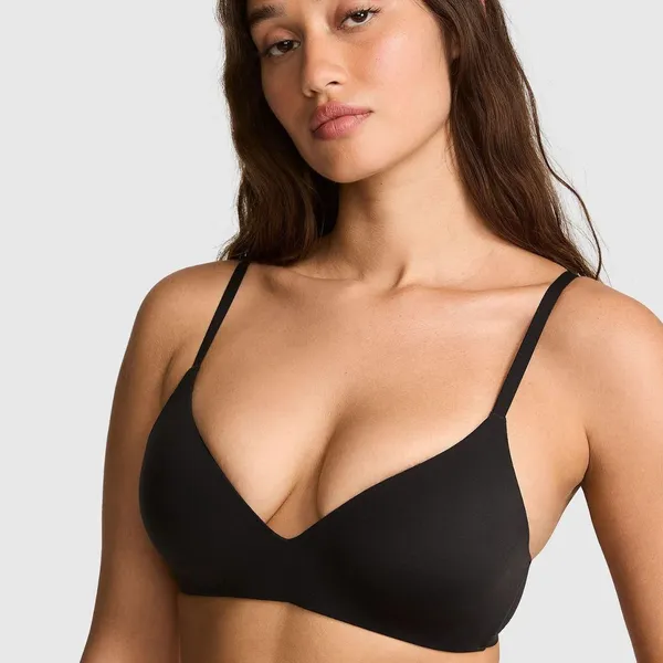 NWT Victoria's Secret PINK Marshmallow Lightly Lined Wireless Comfy Bra Black XL - Image 2