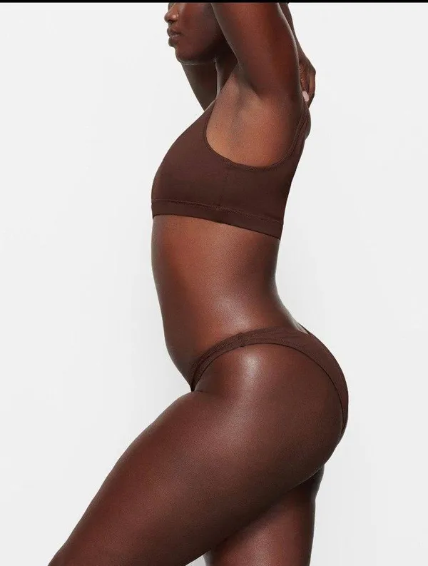 SKIMS NWT Swim Cheeky Tanga Bikini Bottoms cocoa Small NWT - Image 2