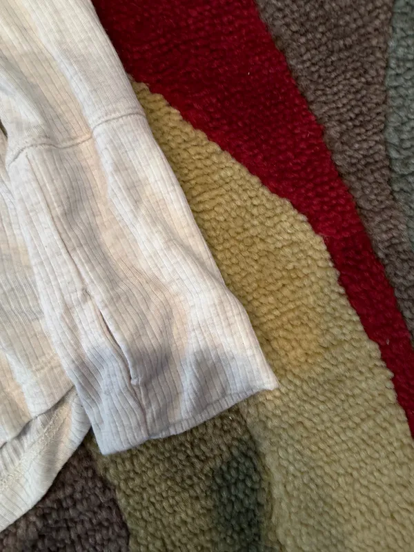 Offline by Aerie Oatmeal Ribbed Stretchy Soft Long Sleeve Tee Shirt Top Medium - Image 2