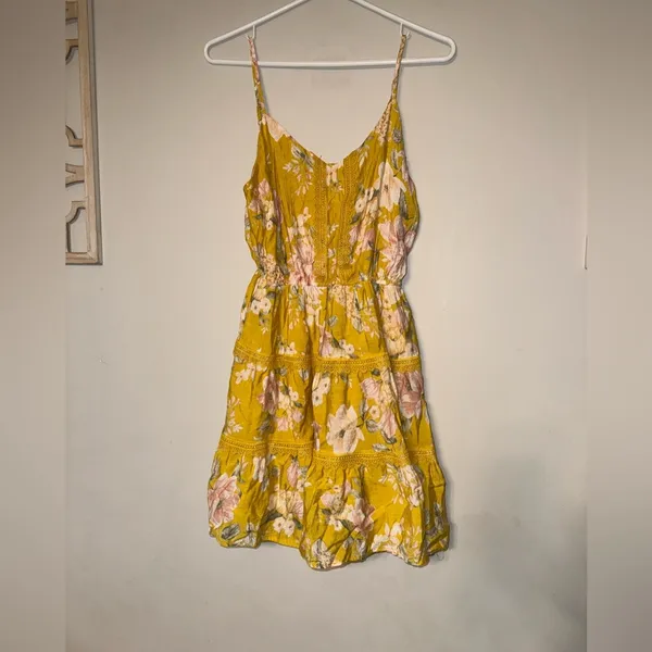 Blu Pepper Yellow Floral Print Dress - Image 2