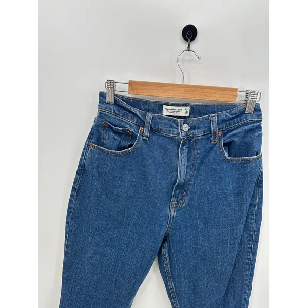 Abercrombie The 90s Slim Straight Ultra High Rise Denim Jeans Women 28/6 Curve‎ - Image 5