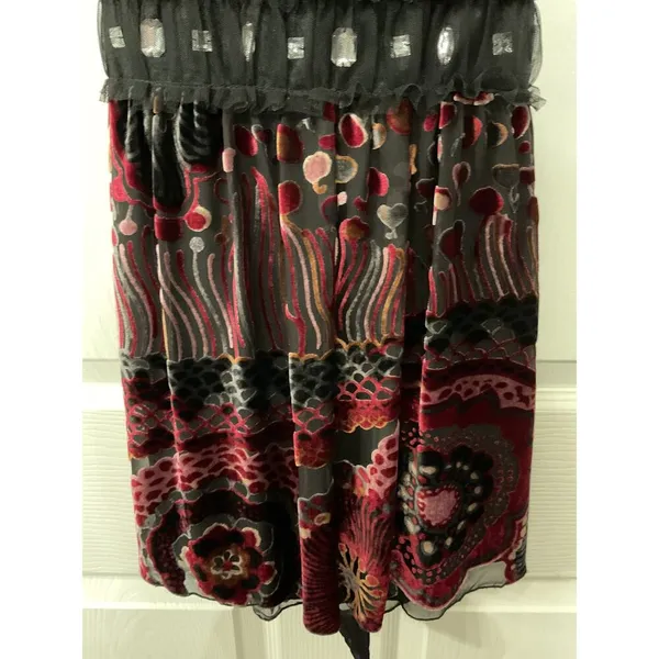 Weston Wear Silk &Velvet Vintage Y2K Babydoll Top Rhinestone Accent Whimsygoth,S - Image 4