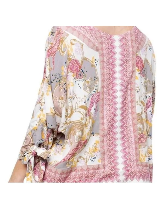 Free People Women's S Catch Me If You Can Boho Floral V-Neck Blouse - Pink Multi - Image 2