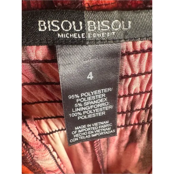 Bisou Bisou burnt orange abstract print smocked maxi dress size 4 - Image 6
