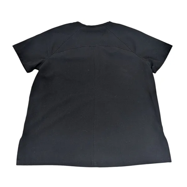 Figs Casma Scrub Uniform Top Short Sleeve Black XS V-Neck with Pocket - Image 2
