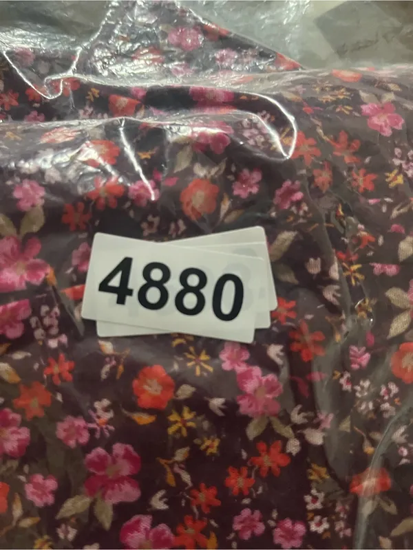 Old Navy Pink Floral Puff Sleeve Shirt Midi Dress XS Button Front Cottagecore - Image 7