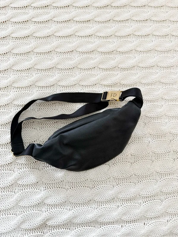 Fawn Design Black Fanny Pack with Gold Hardware - Image 4