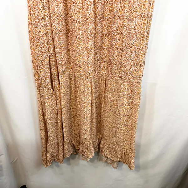 Wonderly Plus Size 1X Midi Dress Orange Floral‎ Tiered Fairy Boho Feminine 1231 - Image 6