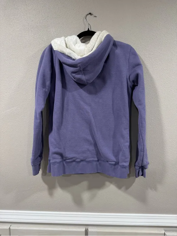 Carhartt Sherpa Fleece Lined Hood Sweatshirt Purple - Image 5