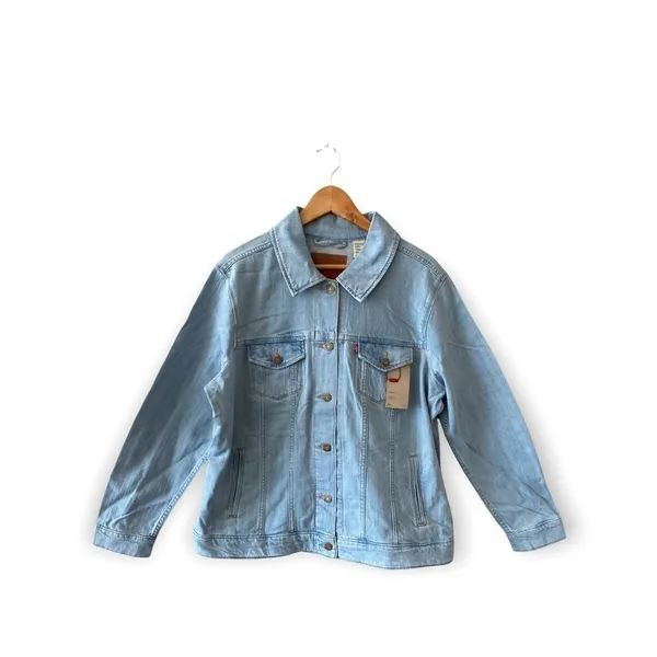LEVI’S Women’s Denim Trucker Jacket Sun Baked Blue Size 3X NEW - Image 5