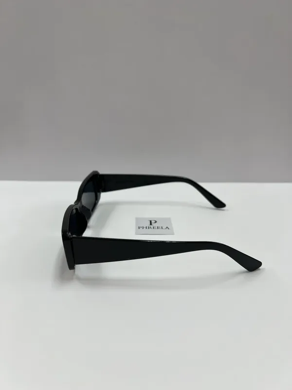 Retro Style Black Sunglasses / Small Rectangle Black Sunglasses - Image 3