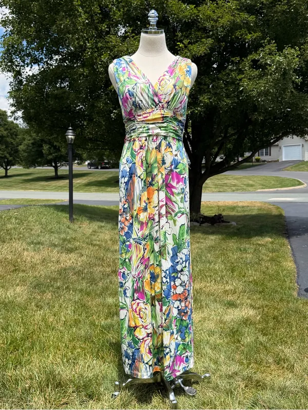 NEW Jonathan Martin Floral Maxi Dress 6 Resort Cruise Autumn Wedding Guest Dress - Image 4
