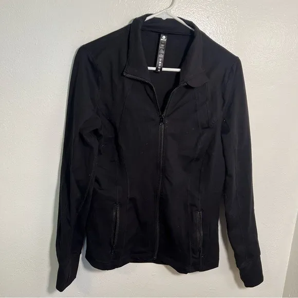 90 Degree by Reflex Women's Sz Large Full Zip Runner Jacket Black Stretch Pocket - Image 3