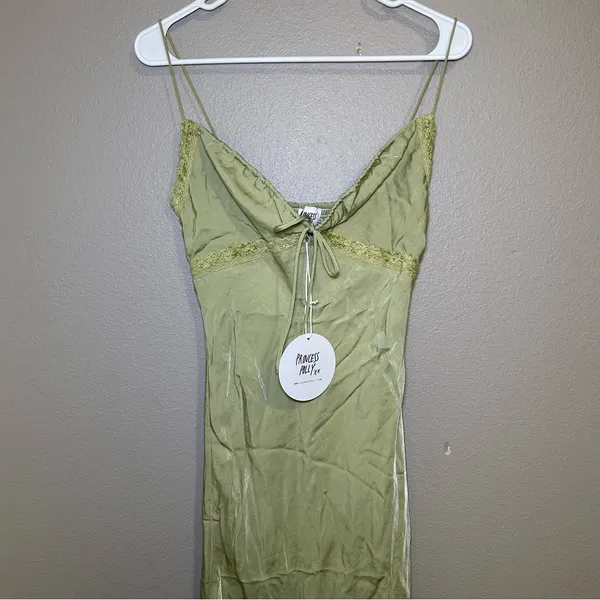 NEW Princess Polly Emily Green Satin Maxi Dress Women’s Size Small 4 - Image 4