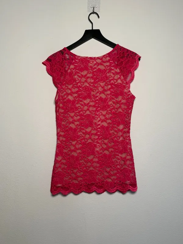 Y2K Romantic coquette pink lace top - Image 5