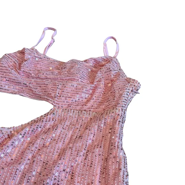 Just Quella Pink Sequin Mini Dress Cutout Spaghetti Strap Cocktail Small NWT - Image 6