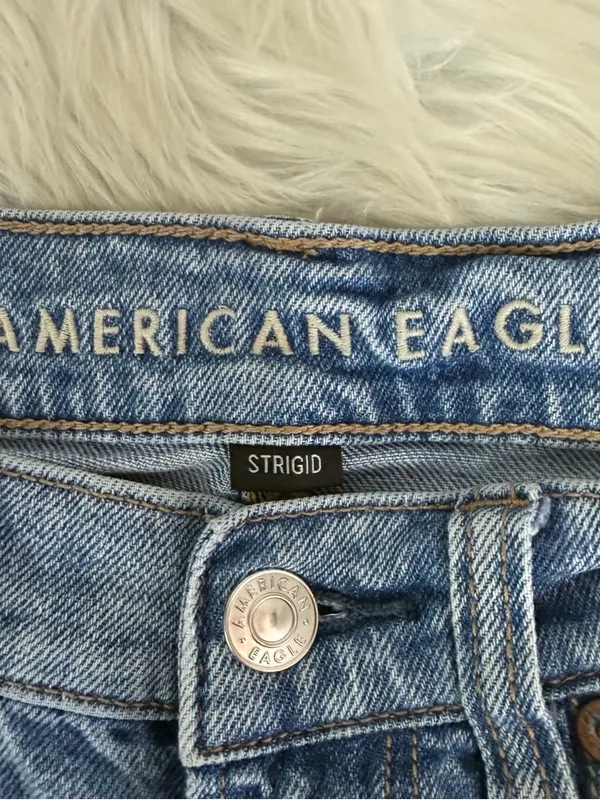 American Eagle Highest Rise Baggy Straight Jeans Distressed 4 Regular - Image 3