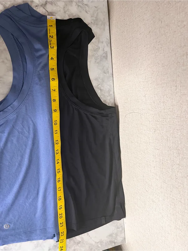 lululemon athletica Blue and Black Scoop Neck Active Tanks - Image 8