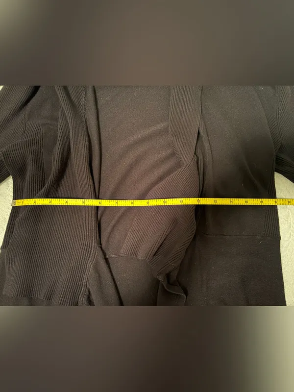 White House Black Market Black Draped Cardigan - Image 9