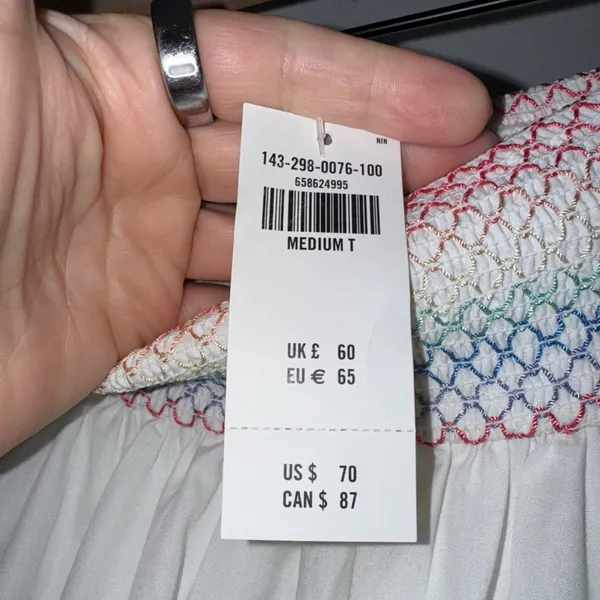 nwt abercrombie and‎ fitch For The Trevor Project White Cotton Maxi Skirt M Tall - Image 6