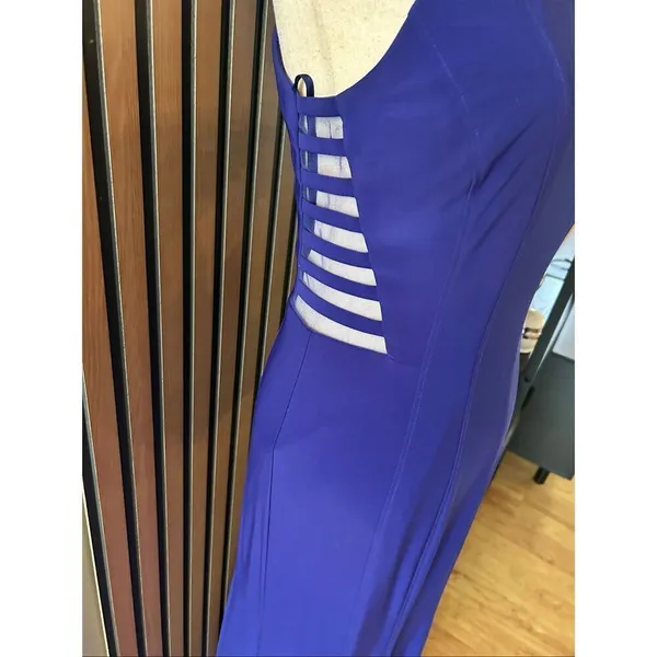 Ignite evenings long blue maxi dress with side cutouts size 4 prom homecoming we - Image 3