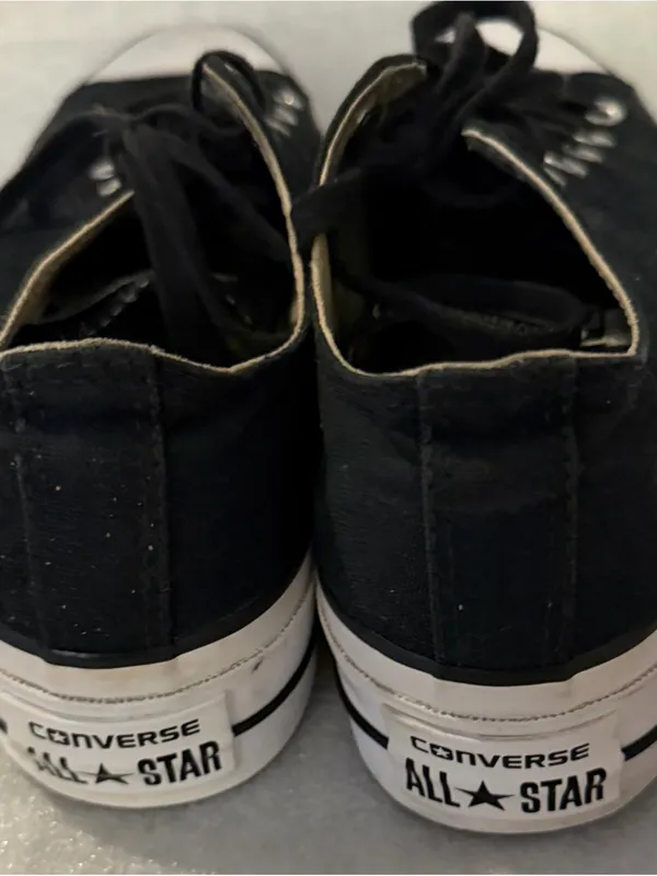 Converse Black and White Low-Top Canvas Sneakers - Image 5