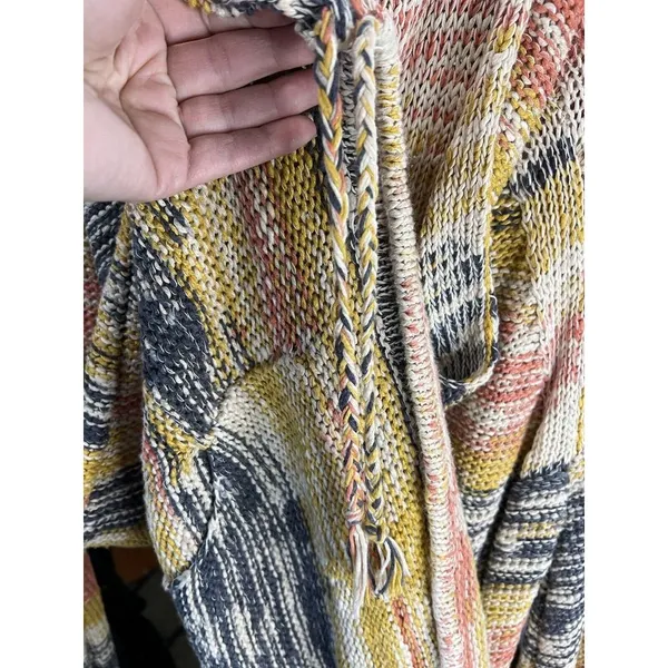 Free People Boho Rope Tie Side Hooded Tunic Sweater Oversized‎ Size S - Image 7