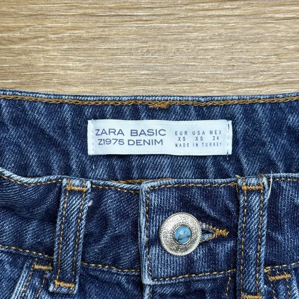 Zara Womens Jean Mini Skirt Size XS Western Buttons Festival Distressed Boho - Image 3