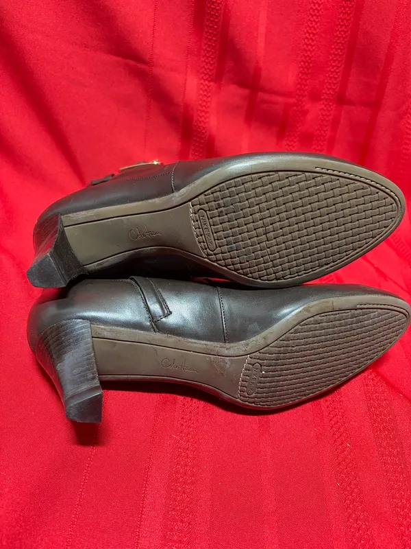 Cole Haan Nike Air Brown Leather Side Zip Buckle Ankle Boots Heels - Image 5