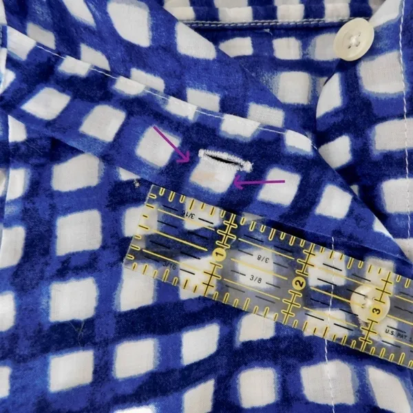 Anthropologie 11.1 TYLHO Adanne Tunic Top Shirt Blue White Gingham Plaid X-Small - Image 14