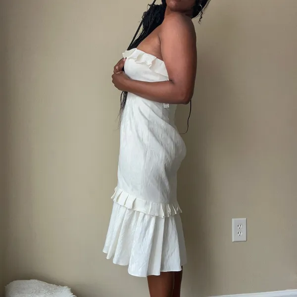 Antonio Melani White Sofia Strapless Midi Dress Size 8 - Image 3