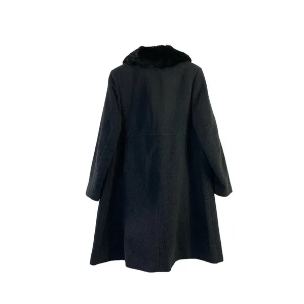 Jones New York Women's Long Wool Coat with Fux Fur Neck - Image 2