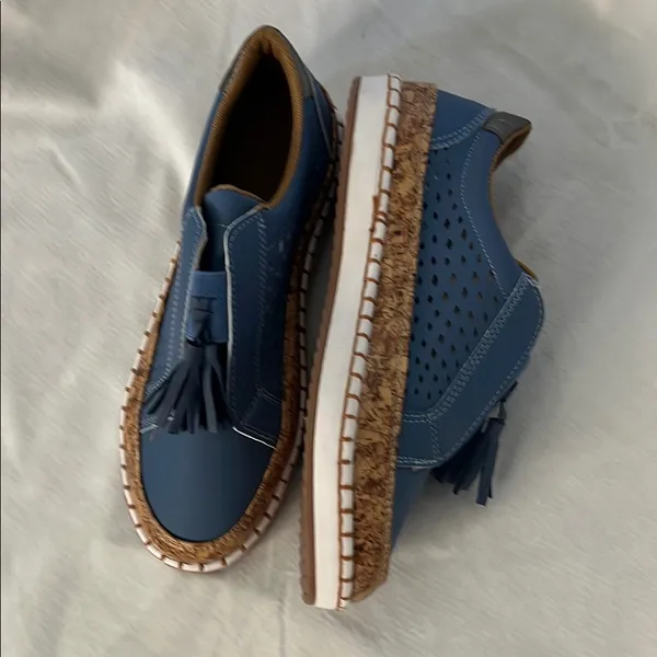 Blue Tassel Loafers – Approx. Size 7–7.5 - Image 4