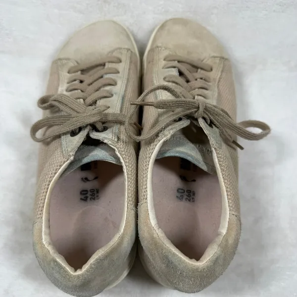Birkenstock Bend Low Canvas Suede Sneakers Sandcastle Beige Tan 40 L9 M7 1031‎ - Image 6