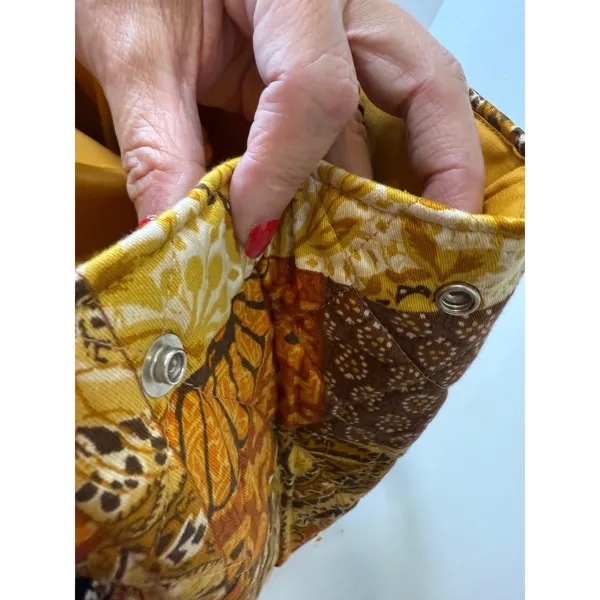 Daren's Bags Quilted Patchwork Tote Purse with Accessories Brown Yellow Orange‎ - Image 10