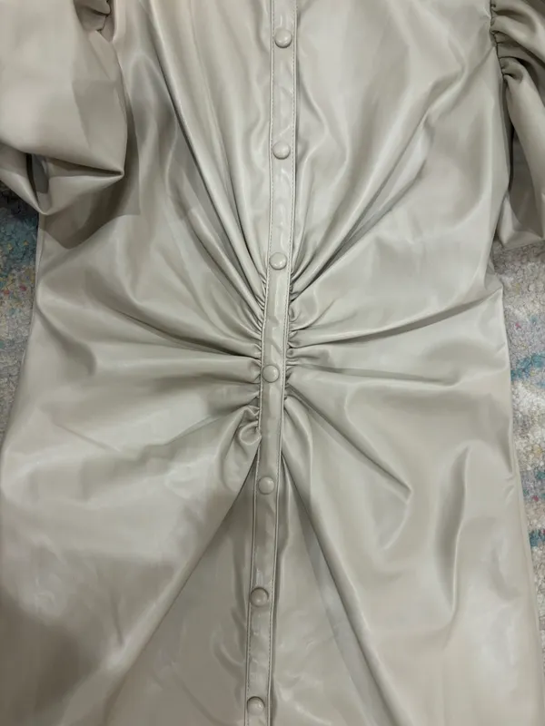 leather dress Tan - Image 4