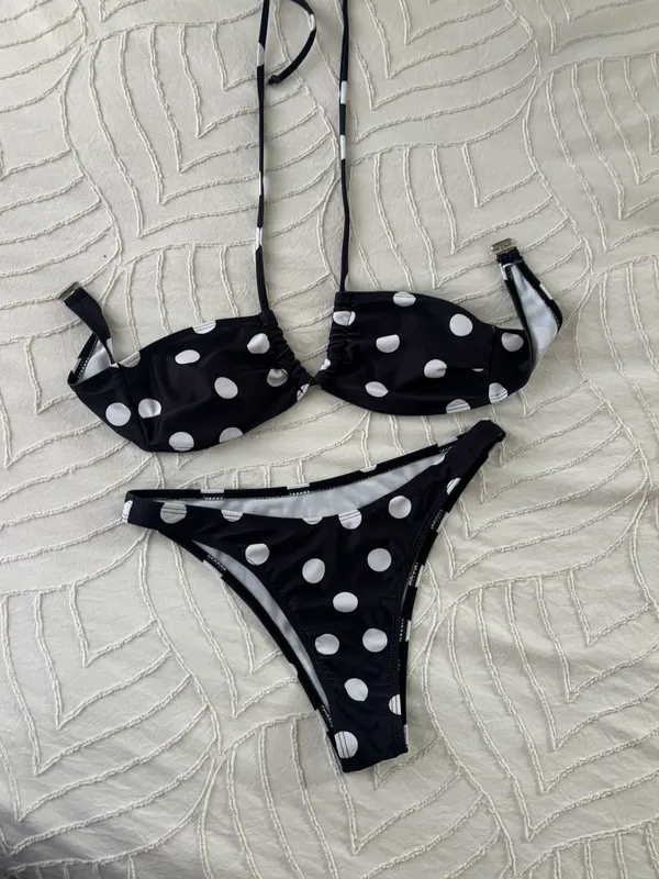 Black And White Polka Dot Halter Size XS - Image 8