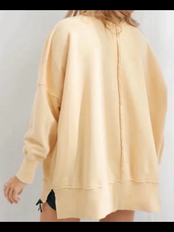 Aerie Butter Yellow Smiley® Total Optimist Down-To-Earth Crew Sweatshirt - M - Image 13