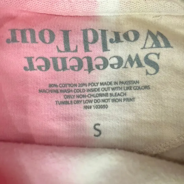 Ariana Grande Sweetener Pink Tan World Tour Thank U Next Crew Sweatshirt size S - Image 7